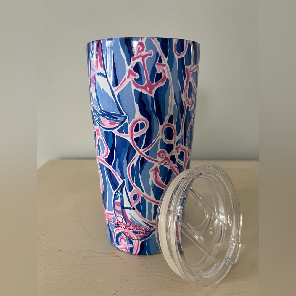 Lilly Pulitzer Blue Reel Nauti Insulated 20 oz Tumbler